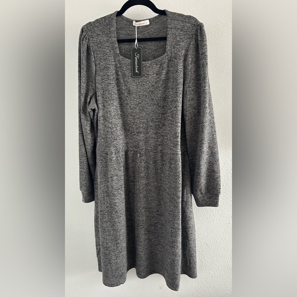 Fantaslook Gray Long-Sleeve Dress